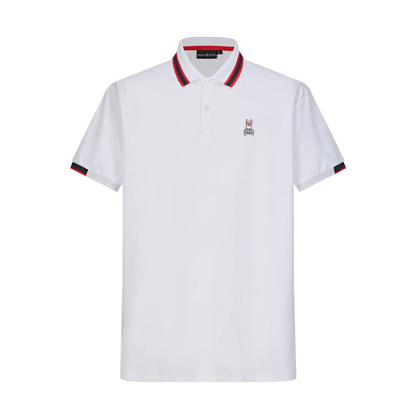 Camiseta Bu104 Tipo Polo Blanco Para Hombre