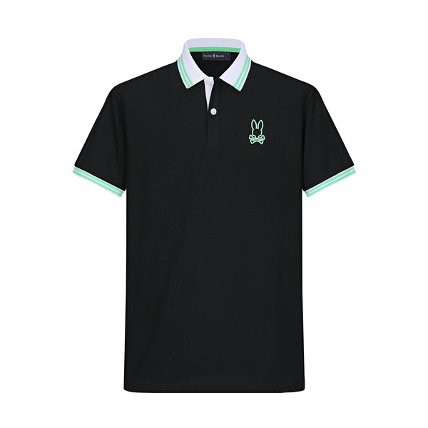 Camiseta Bu105# Tipo Polo Negro Para Hombre