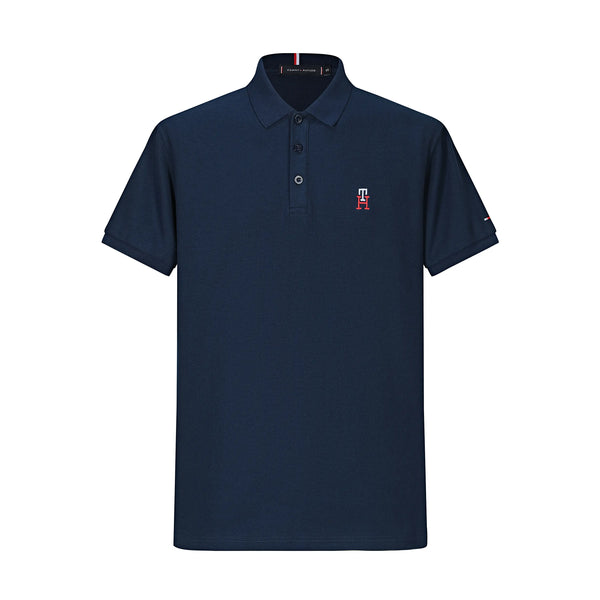 Camiseta TM001# Tipo Polo Azul Oscuro Para Hombre