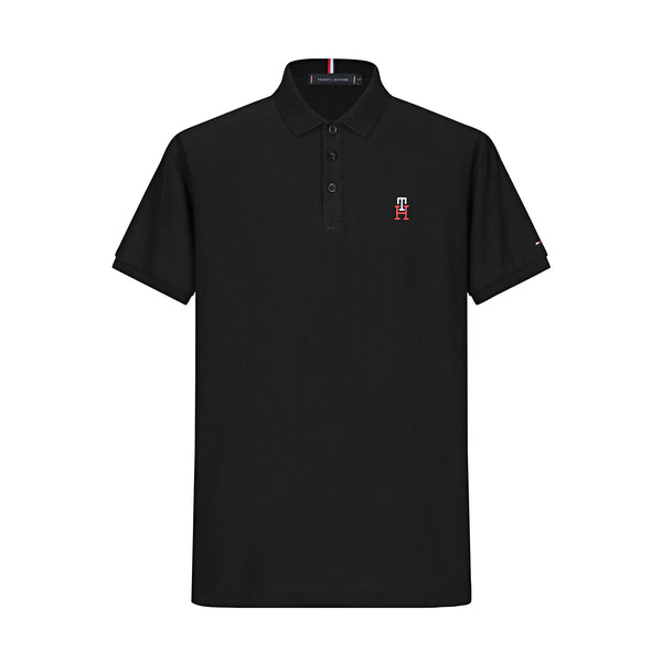 Camiseta TM001# Tipo Polo Negro Para Hombre