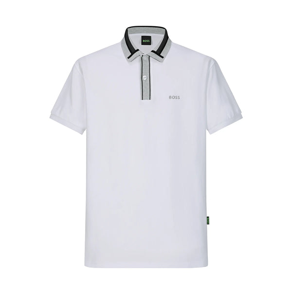 Camiseta Bo205 Tipo Polo Blanco Para Hombre